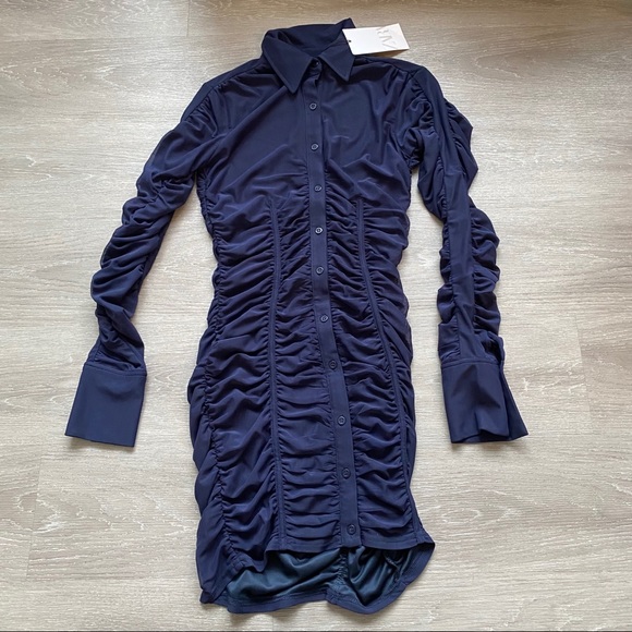 Zara Draped Dress Midnight Blue - Picture 13 of 16